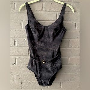 Lise Charmel faux suede  stretch one piece swimsuit